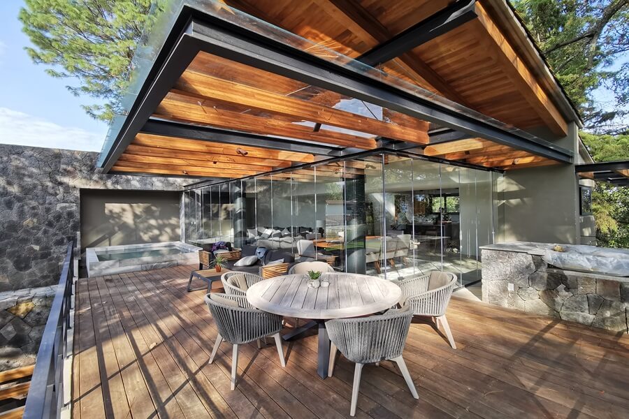 What is a folding sliding tempered glass door?