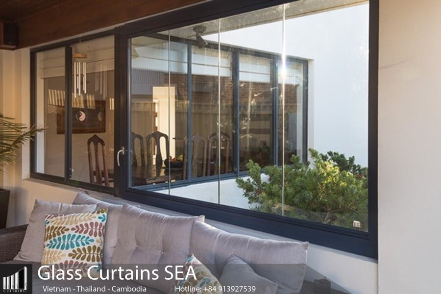 Tempered glass frameless windows for apartment