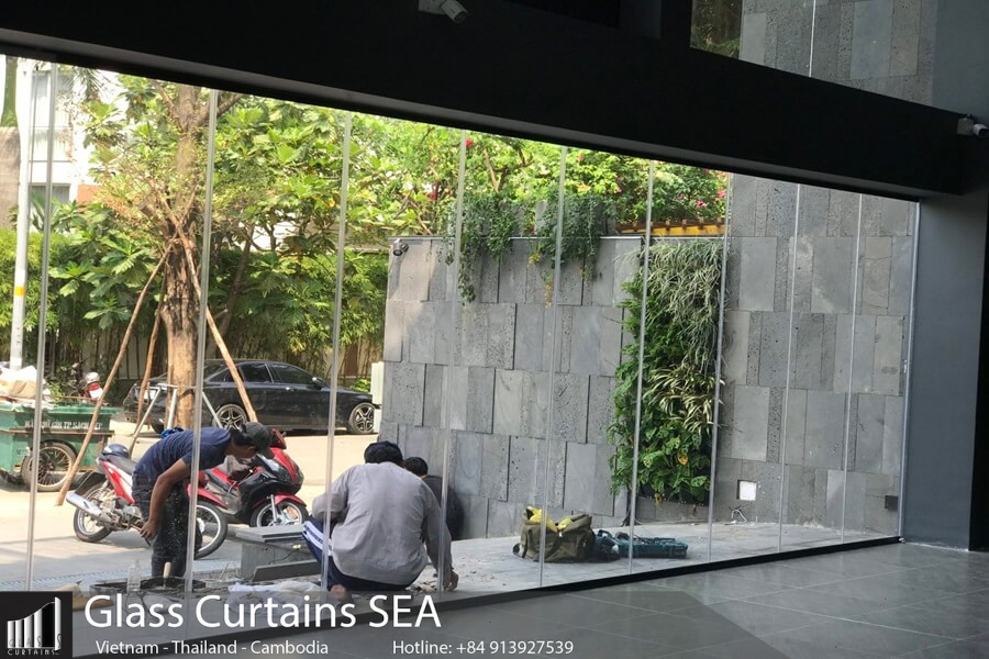 Glass Curtains SEA provides luxurious frameless sliding glass doors in Laos